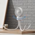 4500mah Battery Powered Clip Fan,3 Speed,for Travel Office Room White
