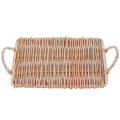 Handwoven Rattan Fruit Tray Storage Tray Wooden Round Basket-square