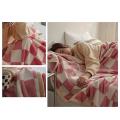 Retro Checkerboard Flannel Blanket Sleeping Four Seasons Cover A