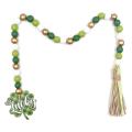 St. Patrick's Day Wood Beads Tassels,for Tiered Wall Hanging Decor, B