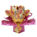 3d Happy Birthday with Flowers Pop Up Greeting Card Handmade Card