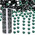 3600 Pcs 6 Sizes Flatback Rhinestones for Diy Manicure Green