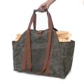Camping Outdoor Holder Carry Storage Bag Wooden Canvas Bag Hand Bag