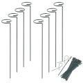 8 Pack Plant Support Stakes, 15.7 Inch with 24 Pcs Twist Ties