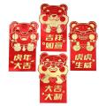 4 Pcs Chinese Red Envelopes, Year Of The Tiger Red Envelopes, E