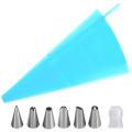 Baking Tools for Beginners Cake Nozzles Coupler and Pastry Bag-blue