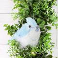 Artificial Blue-white Feathered Birds Christmas Wedding Decor -1pcs