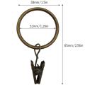 72 Pack Rings Curtain Clips Strong Metal Window Curtain Ring (bronze)