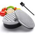 Grater with Food Storage Container for Ginger, Box Grater Black