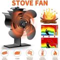4-blade Heat Powered Stove Fan, Wood Stove Fan for Wood / Log Burner