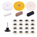 20pcs 2 Inch Compressed Fabric Disc with 3 Colors Polishing Compounds
