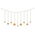 Hanging Photo Display Wooden Stars Garland with 25 Wood Clips Wall