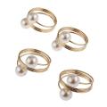 12pcs Pearl Napkin Buckle Hoop Napkin Rings Circle Serviette Holder