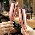 Set Of 2 Stainless Steel Champagne Flutes Glasses Rose Gold