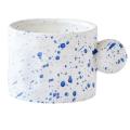 Breakfast Cup Hand-splashed Ink Mug Ceramic Cup and Saucer Gifts A