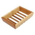 2pcs Wooden Soap Dish Holder Tray Wood Color