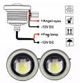 Universal 3 Inch Cob Led Drl Round Driving Lights White+yellow 2pcs