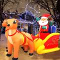 Inflatable Santa Claus and 2 Reindeer for Lawn Xmas Party Eu Plug