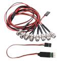 8 Led Light Kit 4 White 4 Red with Ch3 Lamp Control Panel for Rc Car