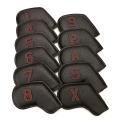 Golf Iron Head Cover Pu Leather No.4/5/6/7/8/9/p/s/a/l Black Red