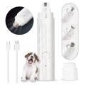 Electric Dog Nail Grinder with Led Light Rechargeable Pet Nail,white