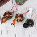 1pcs Christmas Small Animal Wreath Swing Ornament with String E
