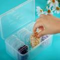 12 Pcs Plastic Storage Cases with Hinged Lid and Rectangle Clear