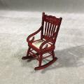 Dollhouse Miniature Furniture Wooden Rocking Chairs Dollhouse,red