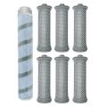 1pcs Roller Brush with 6pcs Hepa Filter for Tineco A10/a11 Hero -gray