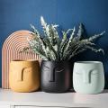 Ceramic Face Head Flower Pot Vase Cactus Plant Potted E