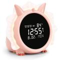 Kids Digital Alarm Clock for Bedroom,dinosaur Alarm Clock Pink