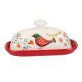 Food Container Butter Plate with Lid Kitchen Tableware Cheese Dish A