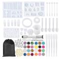 159pcs Diy Jewelry Resin Casting Molds and Full Kit Silicone Set