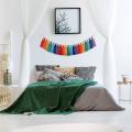Boho Tassel Garland Colorful Banner with Wood Beads for Bedroom B