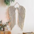 Macrame Wall Hanging Hand-woven Angel Wings Tapestry for Living Room