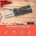 10pcs Stainless Steel Bore Brush In Different Sizes 1/4inch Hex Shank