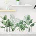 Green Plants Leaf Wall Stickers Tropical Plants Removable Wall Decals