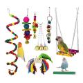 8pcs Bird Parakeet Toys,swing Hanging Chewing Toy Hammock Ladder