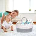 Baby Diaper Caddy Organizer - Stylish Rope Nursery Storage Basket