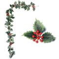 2pcs Artificial Red Berry Christmas Garland for Fireplace Decoration