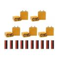 Xt90 Connector 5 Pairs Male for High-amp Rc Lipo Battery Gold Plated