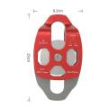 Xinda Outdoor Rock Climbing Pulley Rope Crossing Double Pulley,red