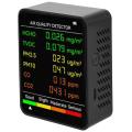6 In 1 Pm2.5 Pm10 Hcho Tvoc Co Co2 Air Quality Detector,black