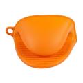 Silicone Heat Insulated Gloves Non-slip Gripper Pot Holder(orange)