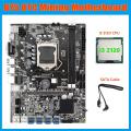 B75 Eth Mining Motherboard 8xpcie Usb Adapter+i3 2120 Cpu+sata Cable