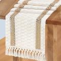 Table Runners Splicing with Tassel, Boho Table Runner for Fall A