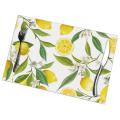 Set Of 6 Fruits Lemon Floral Pattern Placemats for Dining Table Mat