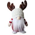Christmas Faceless Doll Ornaments Antlers Old Man Doll White B