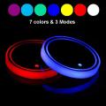 2 Set Wireless Cup Mat Holder Universal Car Coaster Led Light 7 Color