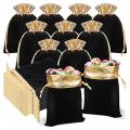 30 Pcs with Jewelry Pouches Drawstring Bags Present Bag (black)
